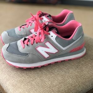 New Balance 574 Sz 8 Retro EUC Pink & Gray